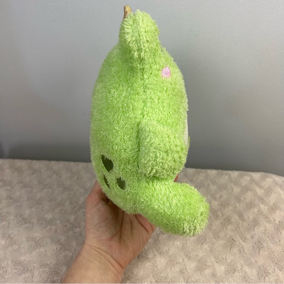 Cuddle Barn Frog Plush Stuffed Animal Toy Green Cream Gold Crown Tiara - Picture 3 of 5
